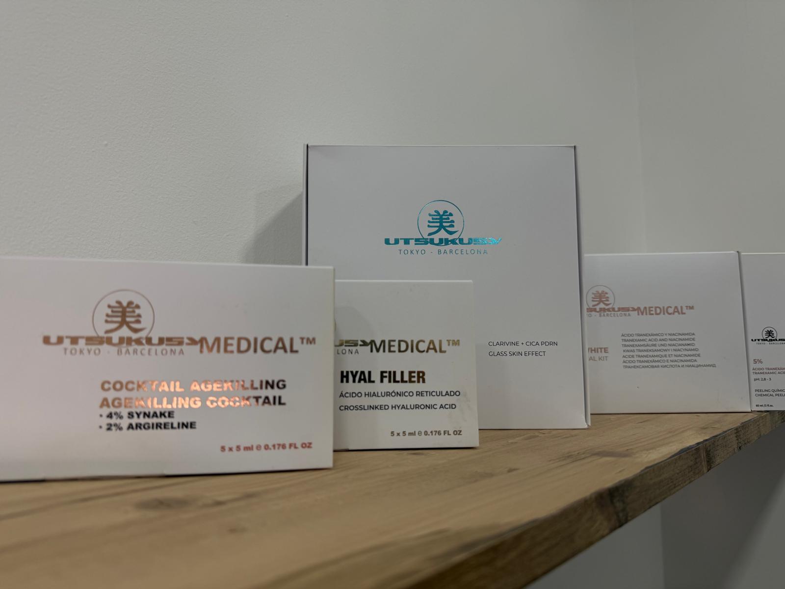 Productos Utsukusy Medical — Cocktail Agekilling, Hyal Filler y más